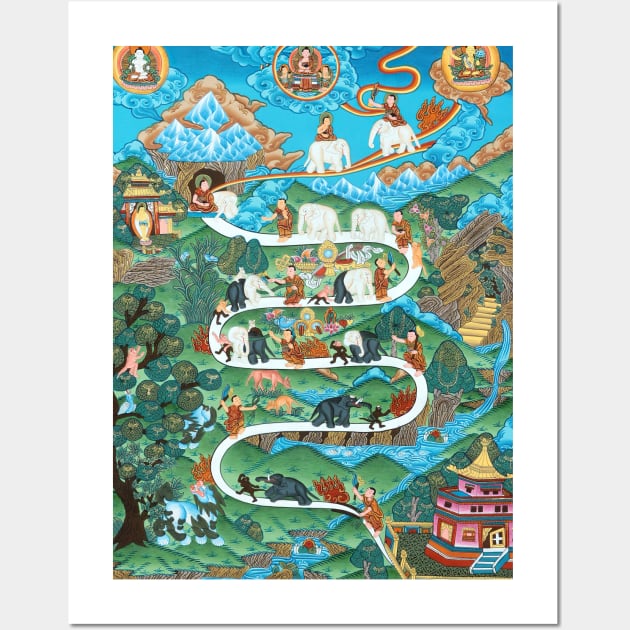 The Nine Mental Abidings Path of Samatha Wall Art by walltowall